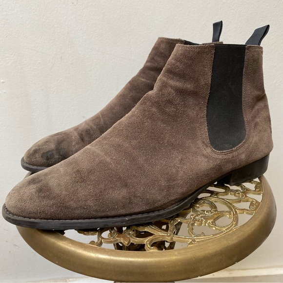 Zara Shoes Zara Suede Taupe Chelsea Boots Made In Portugal Poshmark
